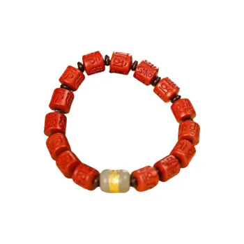 WUMZK Reconstructed Cinnabar Bracelets Unisex