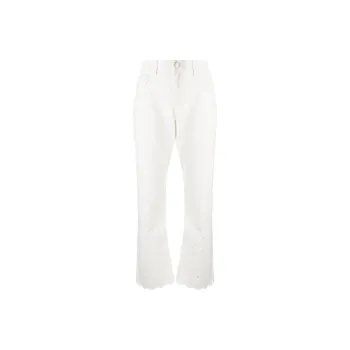 Staud Noemie Eyelet embroidered Straight Jeans