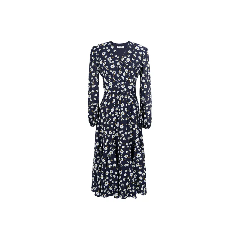 MISSSHINE Long Sleeved Dresses Women's Navy Blue-0