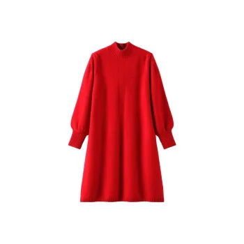 MAIGRE SIMHAT Long Sleeved Dresses Women's Red