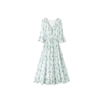Yi Mengyuan Short Sleeved Dresses Women's Green