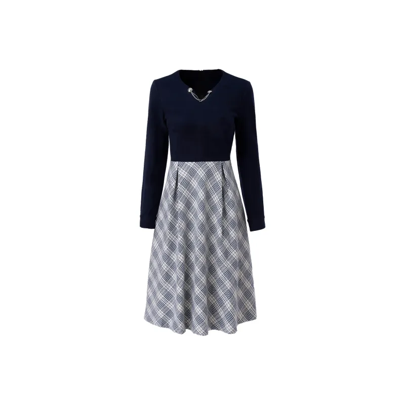 CYANINE SEA Long-Sleeved Dresses Women's Blue-0