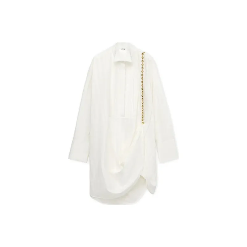 LOEWE FW23 Long Sleeved Dresses Women's White-0