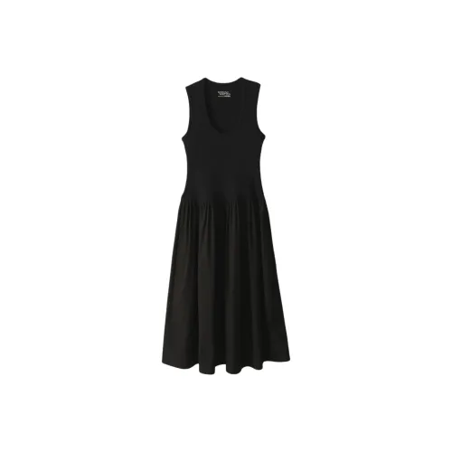 NOTHING WRITTEN Tulle Midi One-piece Sleeveless Dress Women's BLACK/Black