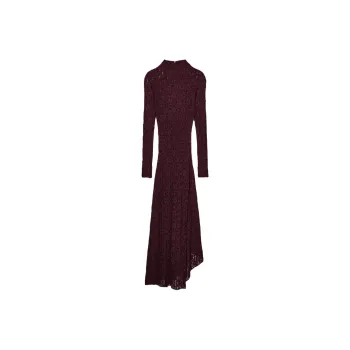 ZARA Long-Sleeved Dresses Women's Burgundy Red