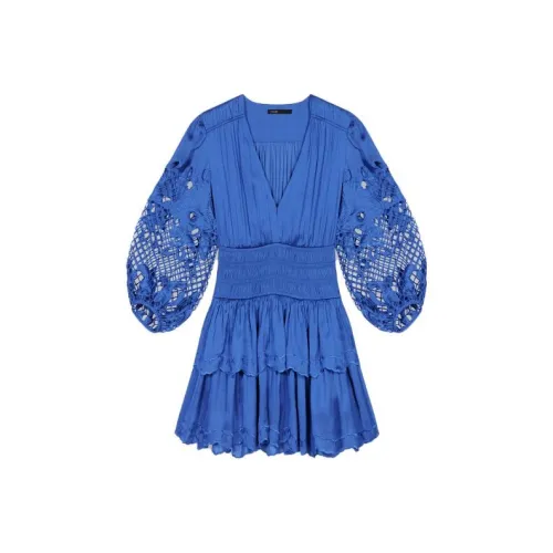 Maje Long Sleeved Dress Women
s Blue
