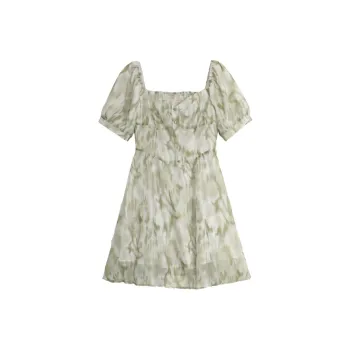 SETIROM Short Sleeved Dress Women's Light Green