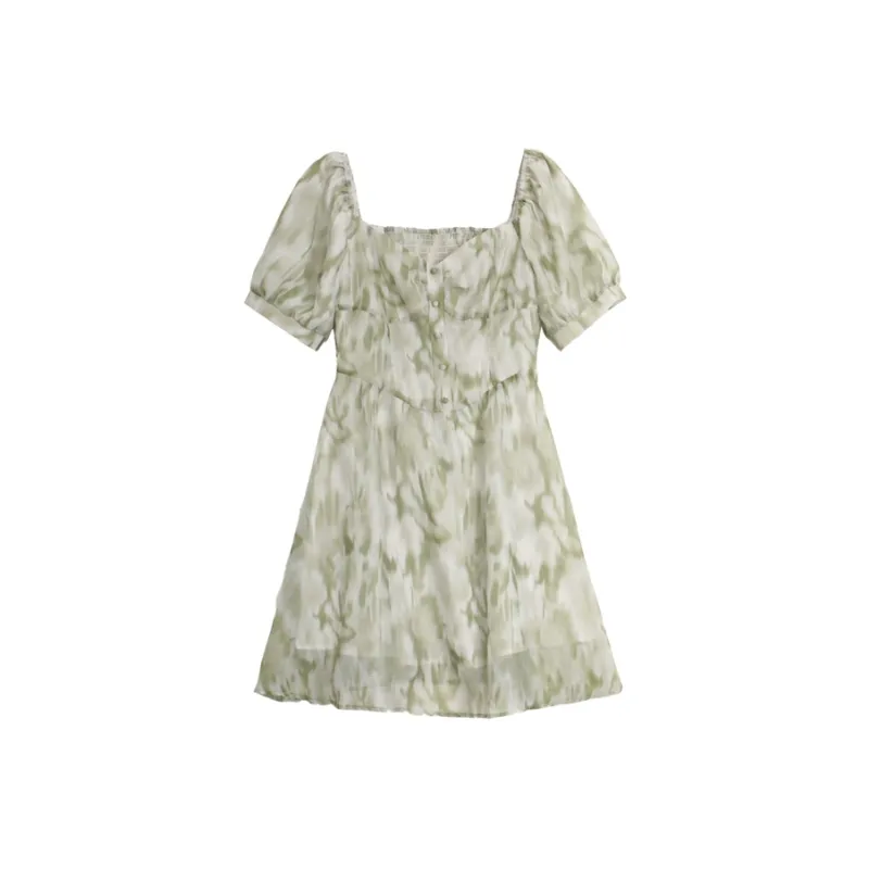 SETIROM Short Sleeved Dress Women's Light Green-0