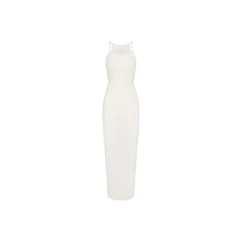 SKIMS SS24 COTTON RIB LONG CAMI DRESS Slip Dresses Women's MARBLE/Marble