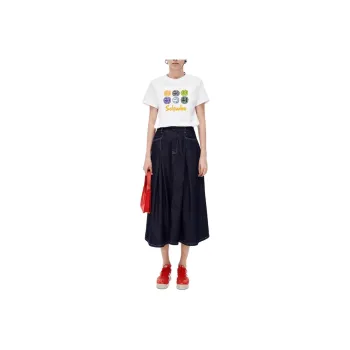Self Who Denim Long Skirt Women's Dark Blue