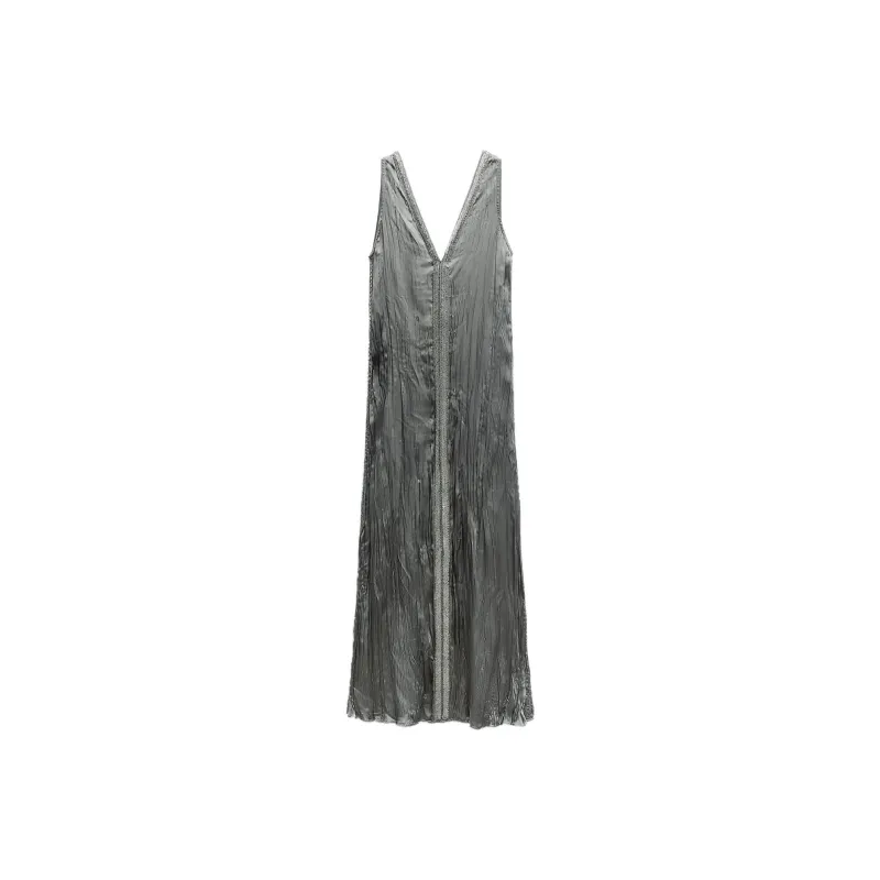 ZARA Sleeveless Dress Women's Green/Blue-0