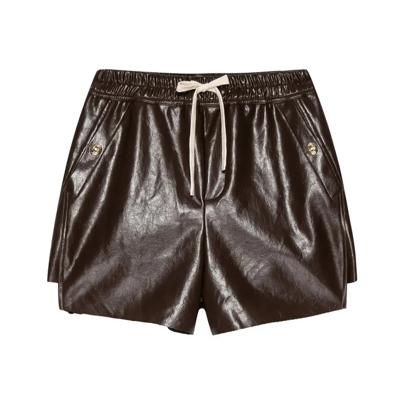 DKNY Casual Shorts Women's Dark Coffee-0
