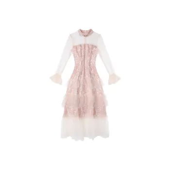 JINYE ORIENTAL Long-Sleeved Dresses Women's Orange Pink