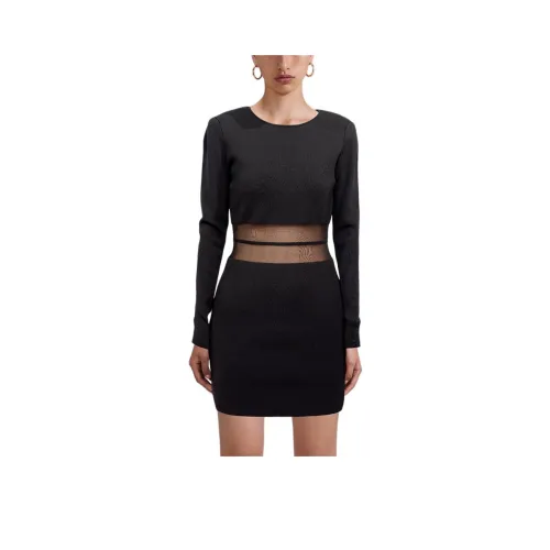 Self portrait Long Sleeved Dress Women's Classic Black