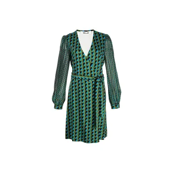 DVF Diane Von Furstenberg Gala Abstract print Wrap Dress