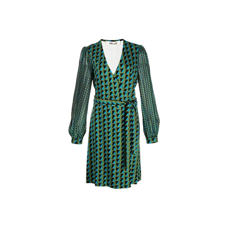 DVF Diane Von Furstenberg Gala Abstract print Wrap Dress-0