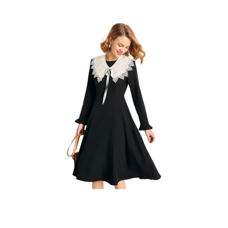 FOREVER 21 Long Sleeved Dress Women's Black-0