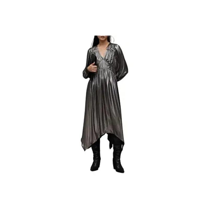 ALLSAINTS Long-Sleeved Dresses Women's Silver-0