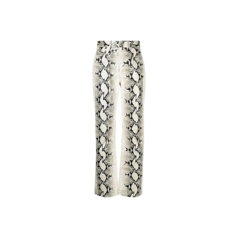 KHAITE Danielle Snakeskin-print Straight Jeans-0