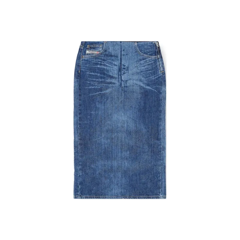 DIESEL De Pra S3 Denim Midi Skirt-0
