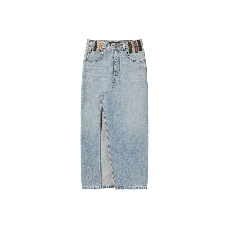 Miss Sixty Denim Long Skirt Women's Medium Blue-0