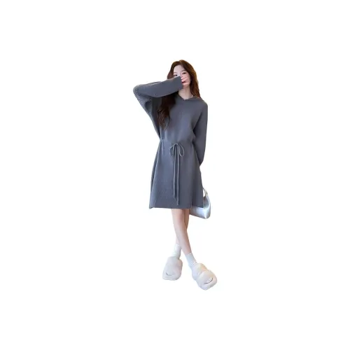 Tonlion Long Sleeved Dress Women's Heather Gray