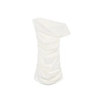ZARA ZW Series Short Sleeved Dress Women's Raw White