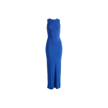 SKIMS SOFT LOUNGE SLEEVELESS LONG DRESS Sleeveless Dress Women's COBALT/Cobalt Blue