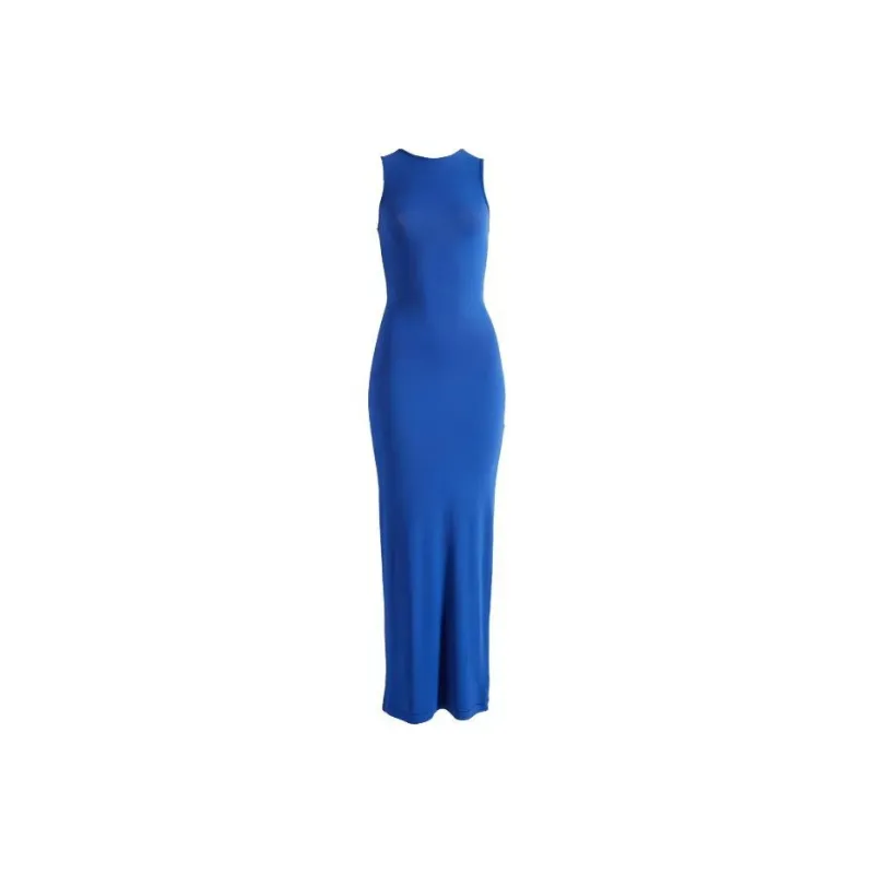 SKIMS SOFT LOUNGE SLEEVELESS LONG DRESS Sleeveless Dress Women's COBALT/Cobalt Blue-0