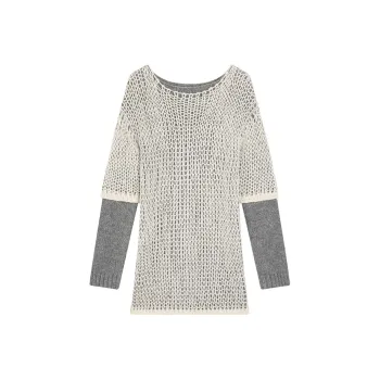 Ouyang Long Sleeved Dresses Women's Dark Gray Beige