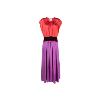 Forte Forte Colour block Silk Maxi Dress