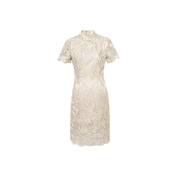 BBLLUUEE Short Sleeved Dresses Women's Vanilla Apricot
