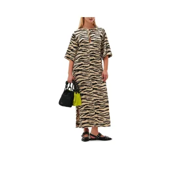 GANNI Short-Sleeved Dresses Women's Khaki