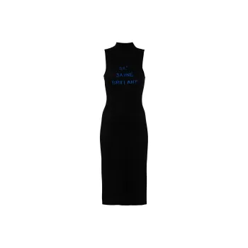 MM6 Maison Margiela Text jacquard Sleeveless Midi Dress