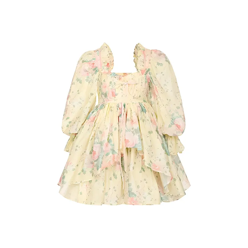 Selkie Collection SS23 Long Sleeved Dress Women's Sunrise Spring Print-0