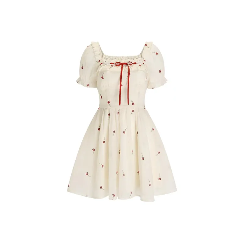 JOSR Short Sleeved Dresses Women's White-0