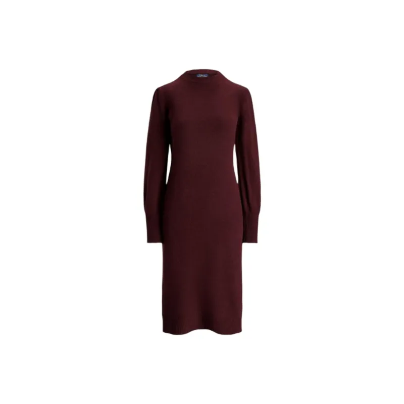 Polo Ralph Lauren Long Sleeved Dresses Women's Burgundy-0