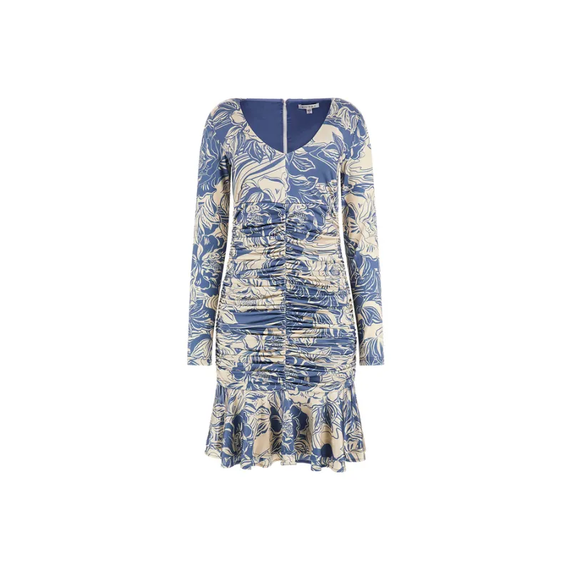 GUESS Long-Sleeved Dresses Women's Blue White-0