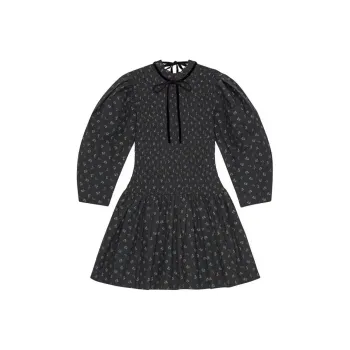 GANNI Floral Printed Ruffled Mini Dress