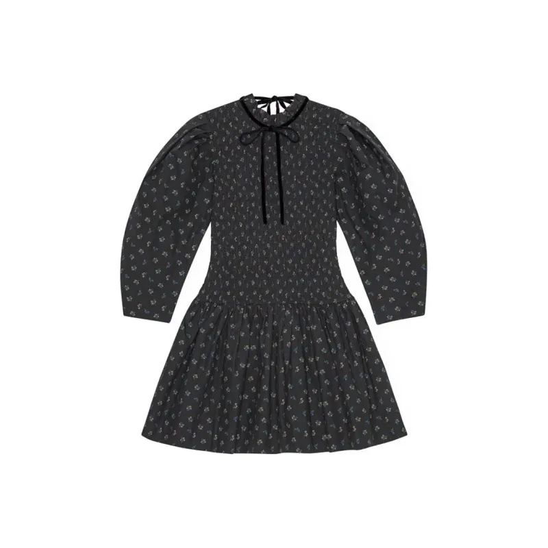 GANNI Floral Printed Ruffled Mini Dress-0