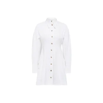 SCANLAN THEODORE Denim Cocoon Sleeve Mini Dress Long-Sleeved Dresses Women's White/White