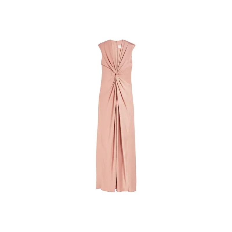MaxMara Envers Satin Draped Dress Sleeveless Dress Women's Pink-0