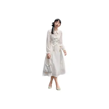 ZIHAN Long Sleeved Dress Women's Clear Jade White