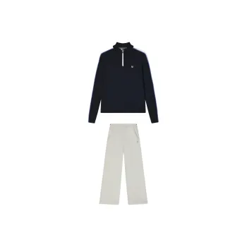 FILA Casual Suits Women's Legend Blue Top+Steam White Pants