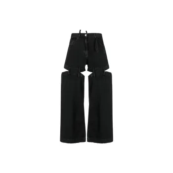 The Attico Cut Out Wide Leg Jeans