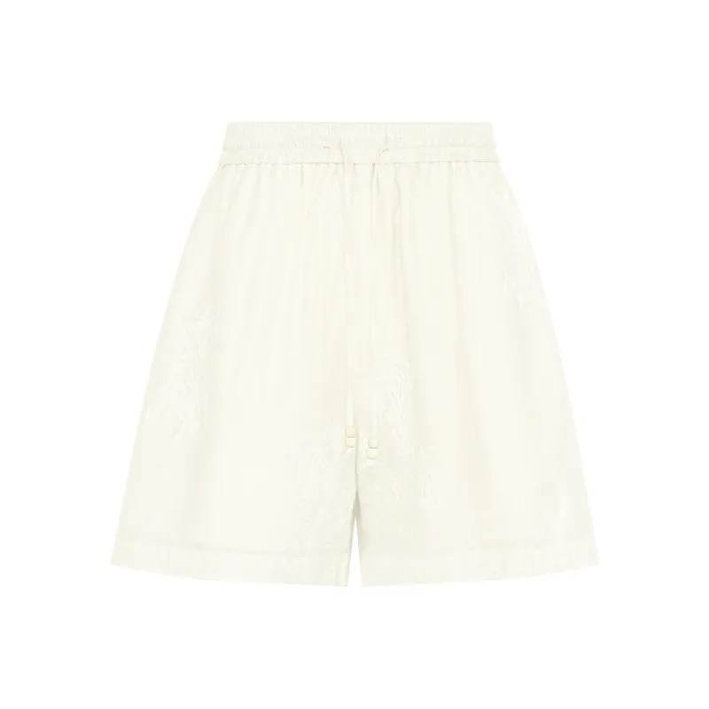 MEIYANG Casual Shorts Women's Beige Yellow-0
