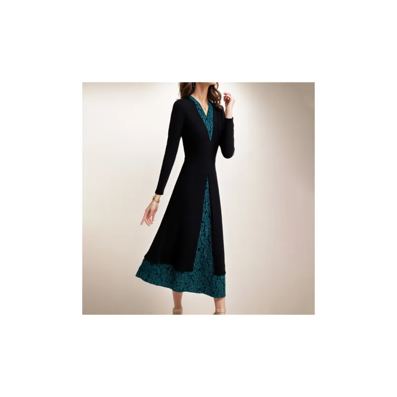 Mapping Long Sleeved Dresses Women's Image Color-2