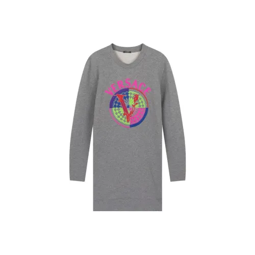 VERSACE Long Sleeved Dresses Women's Gray