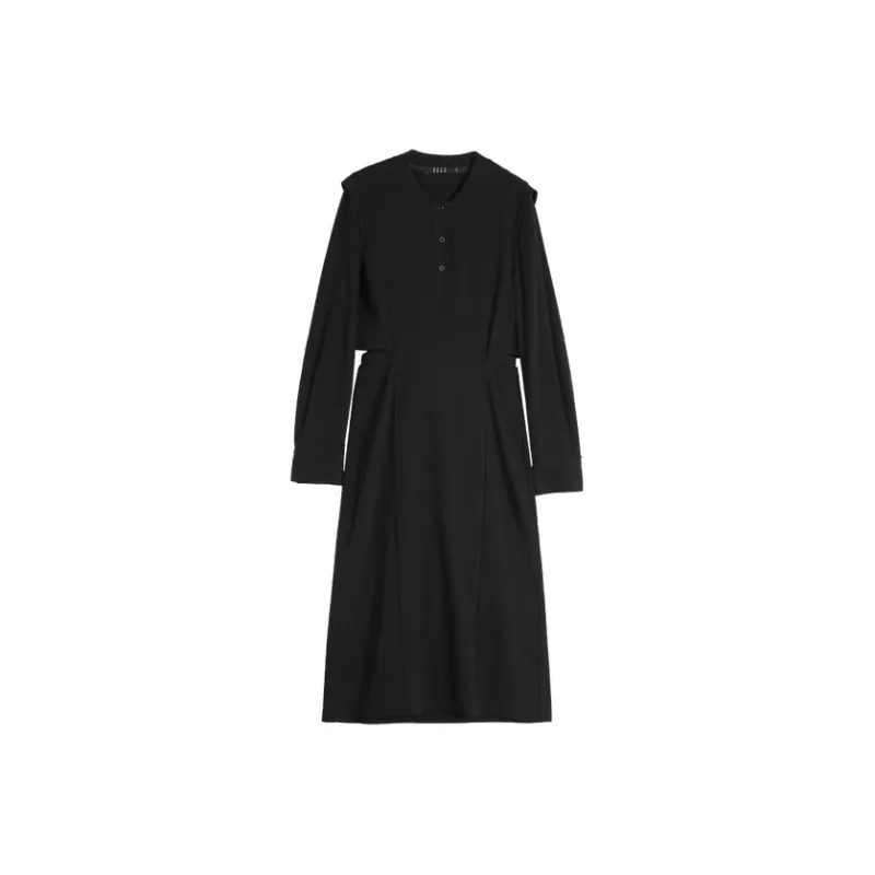 ELLE Long Sleeved Dress Women's Black-0