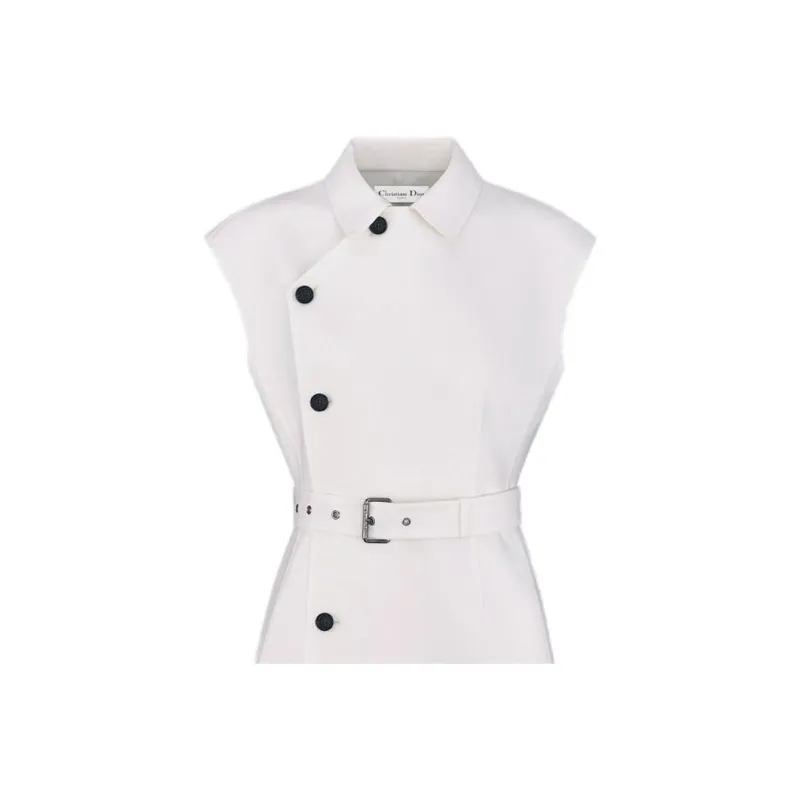 DIOR SS25 Sleeveless Dress Women's White-1